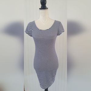 Pull&Bear Mini Dress Blue and White Striped
